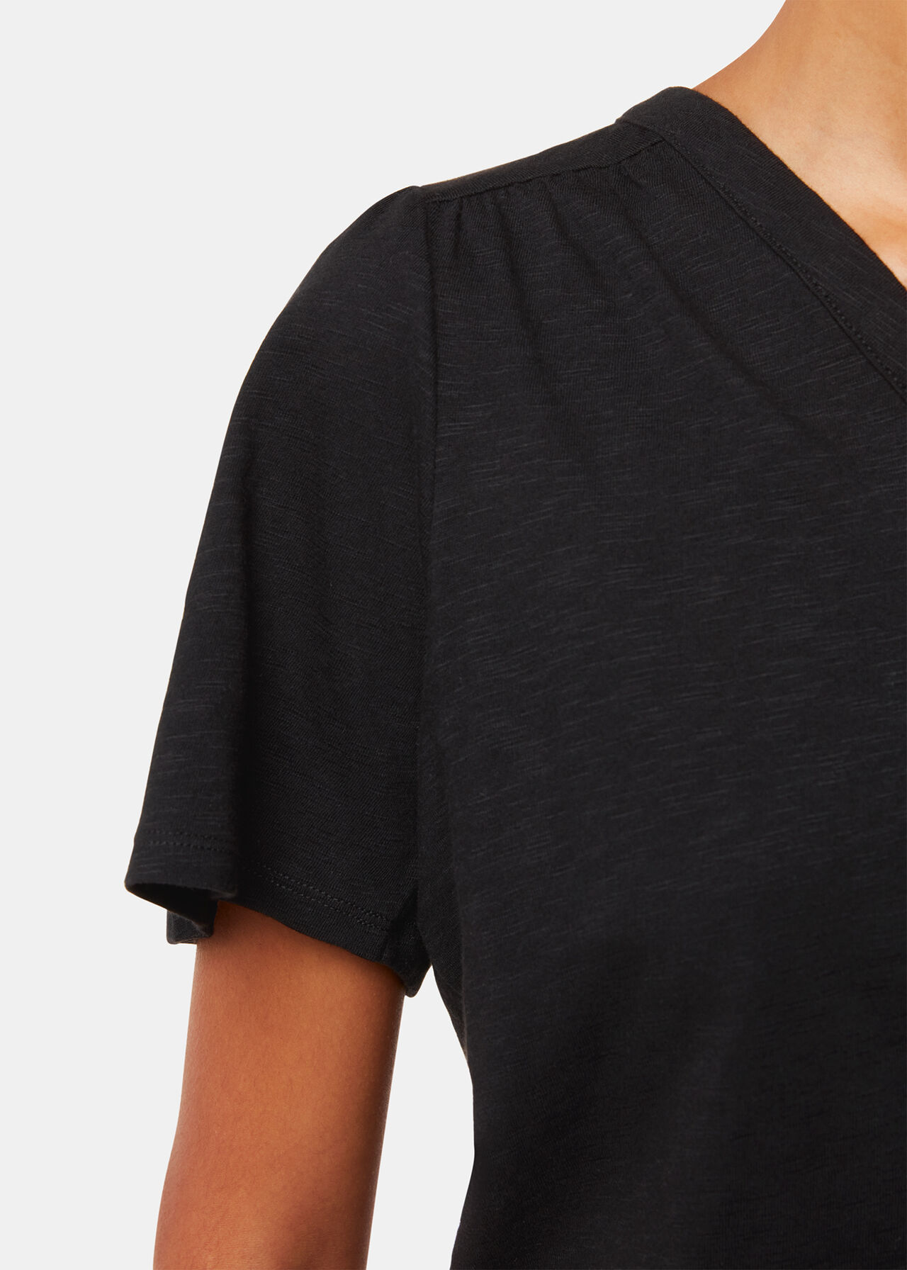 Maeve V Neck Button Front Tee
