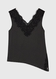 Mini Spot Lace Trim Top