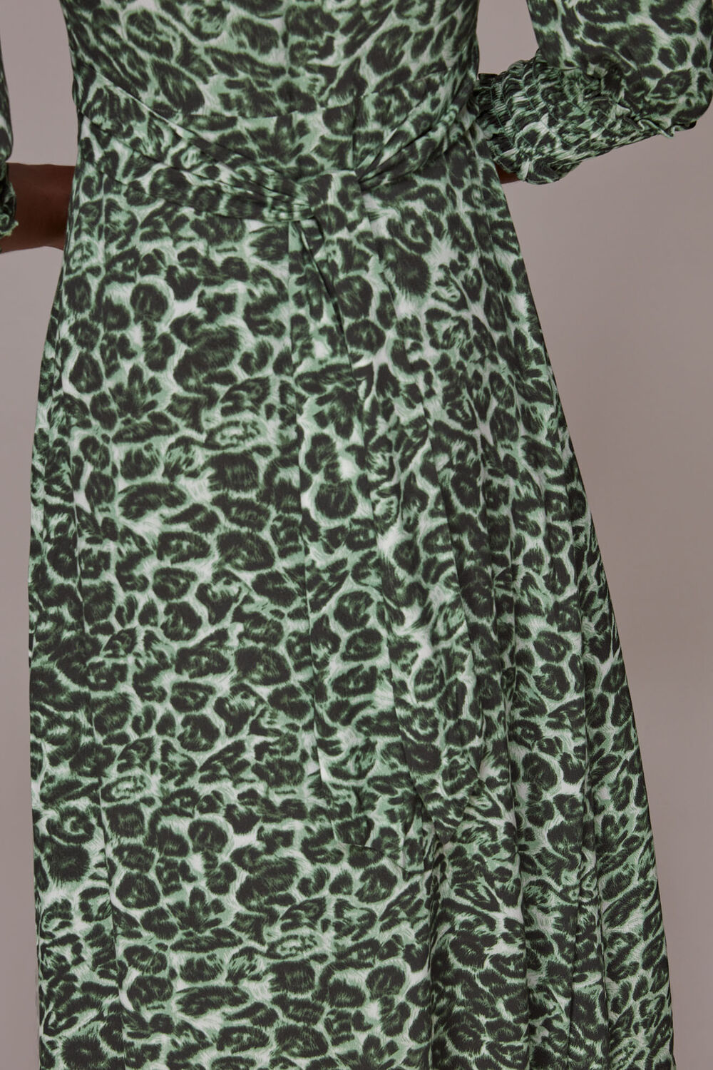 Clouded Leopard Shirred Dress