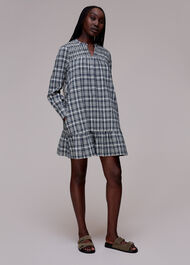Seersucker Check Flippy Dress
