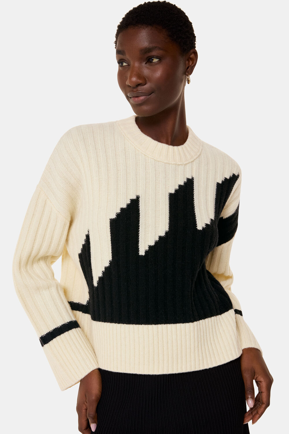 Graphic Intarsia Wool Knit