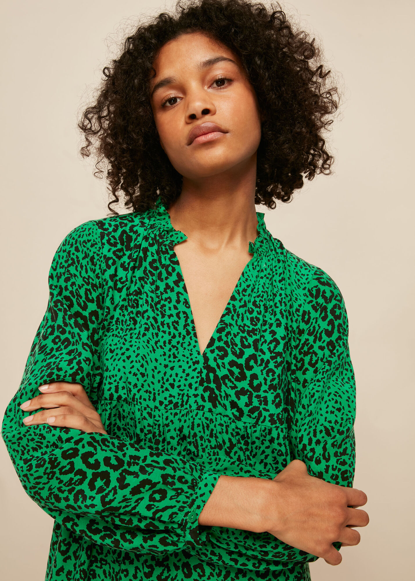 Green/Multi Enora Animal Longline Dress WHISTLES