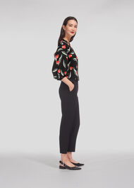 Tulip Print Bell Cuff Top Black/Multi