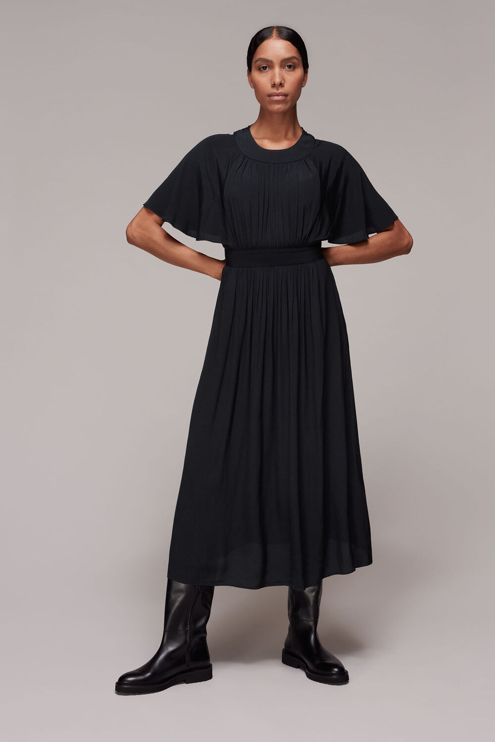 Amelia Cape Sleeve Dress