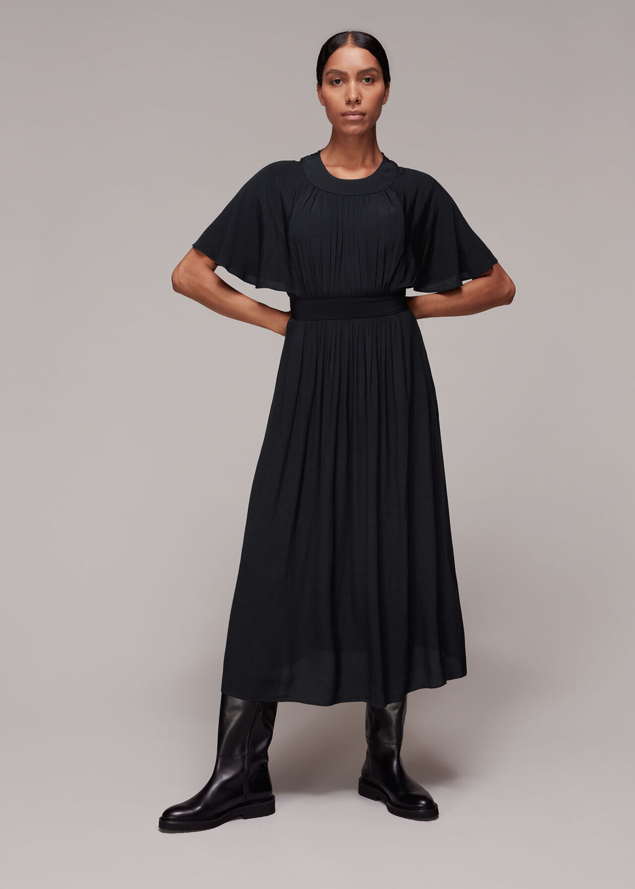 Amelia Cape Sleeve Dress