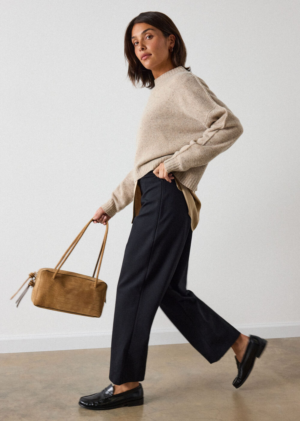 Black Petite Camilla Wide Leg Trouser