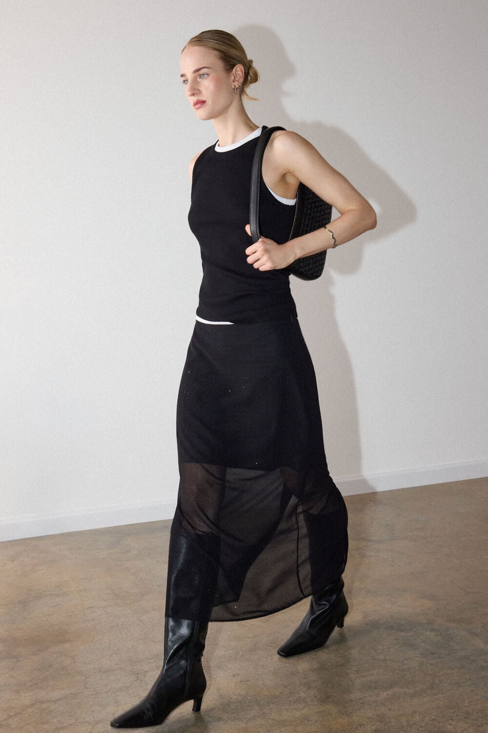 Hot Fix Sheer Column Skirt
