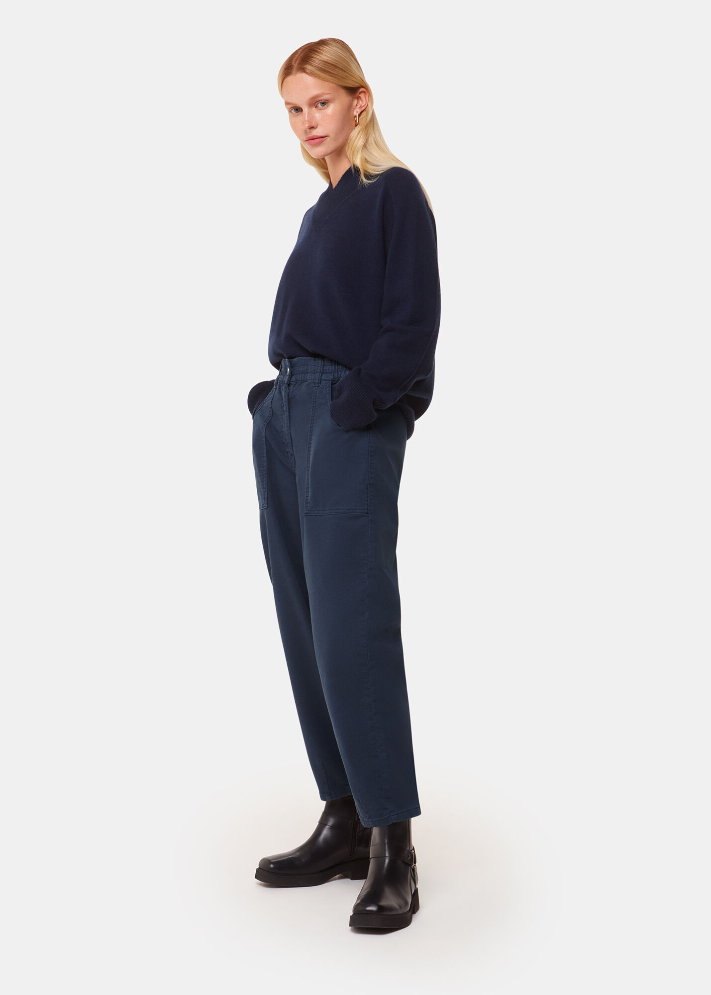 Whistles flat front crop trouser outlet