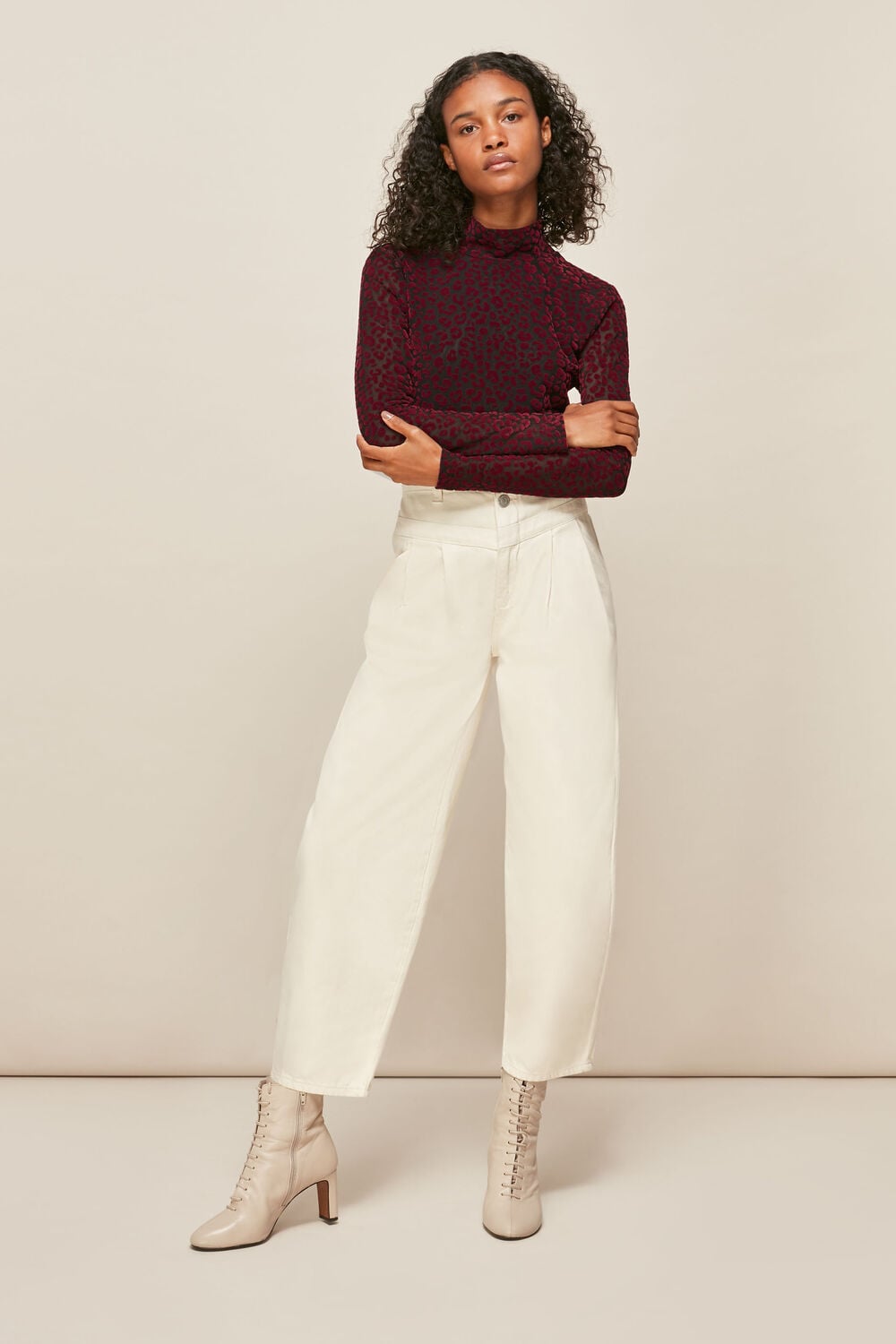 Flocked Animal Mesh Top