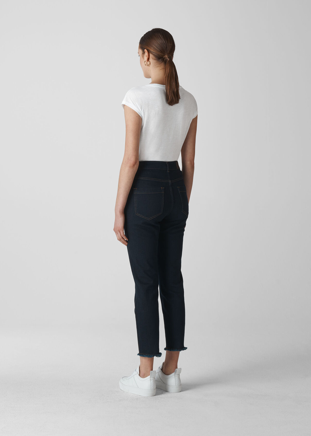 V Neck Minimal Tee White