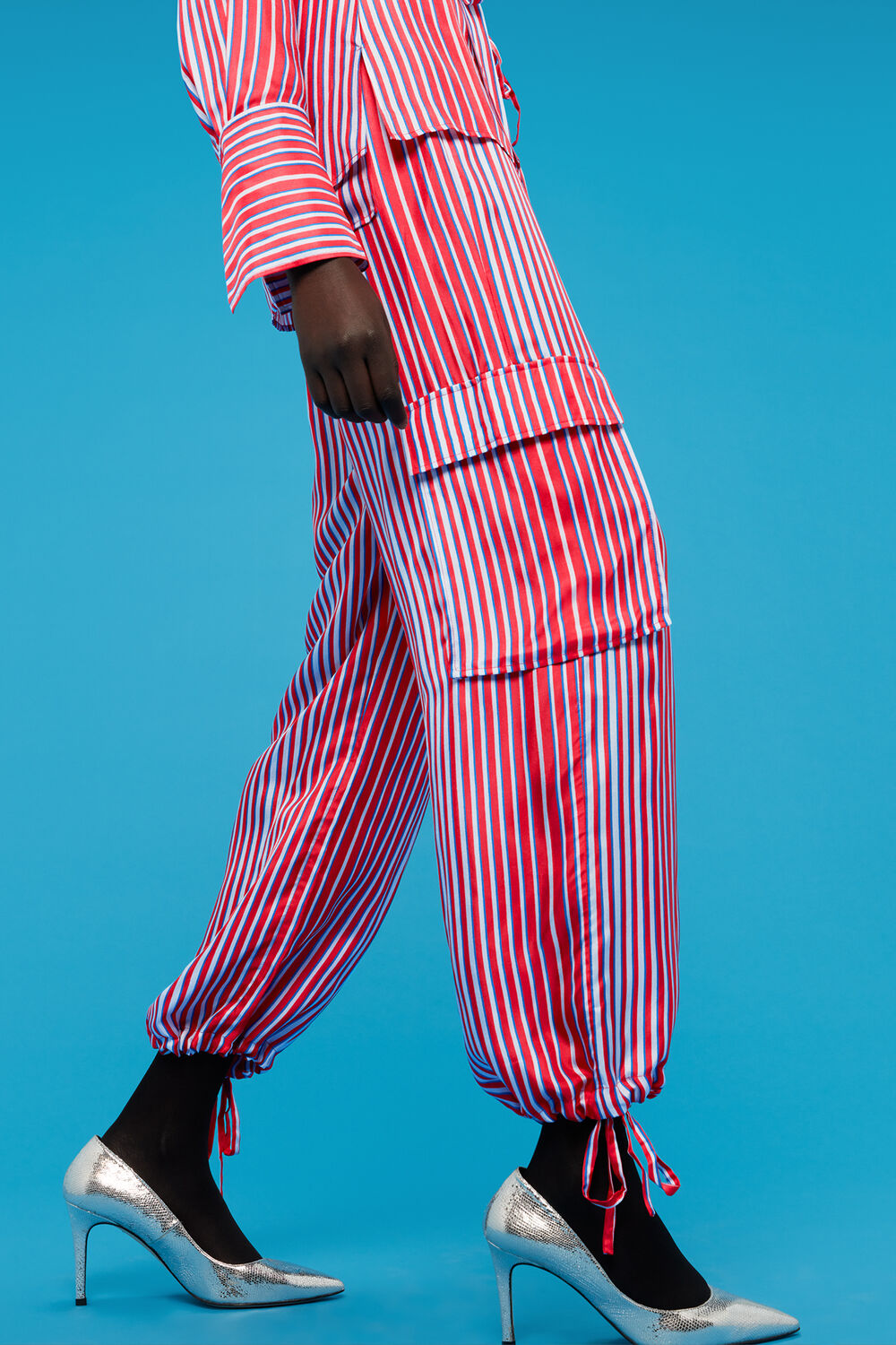 Tangle Stripe Silk Mix Trouser