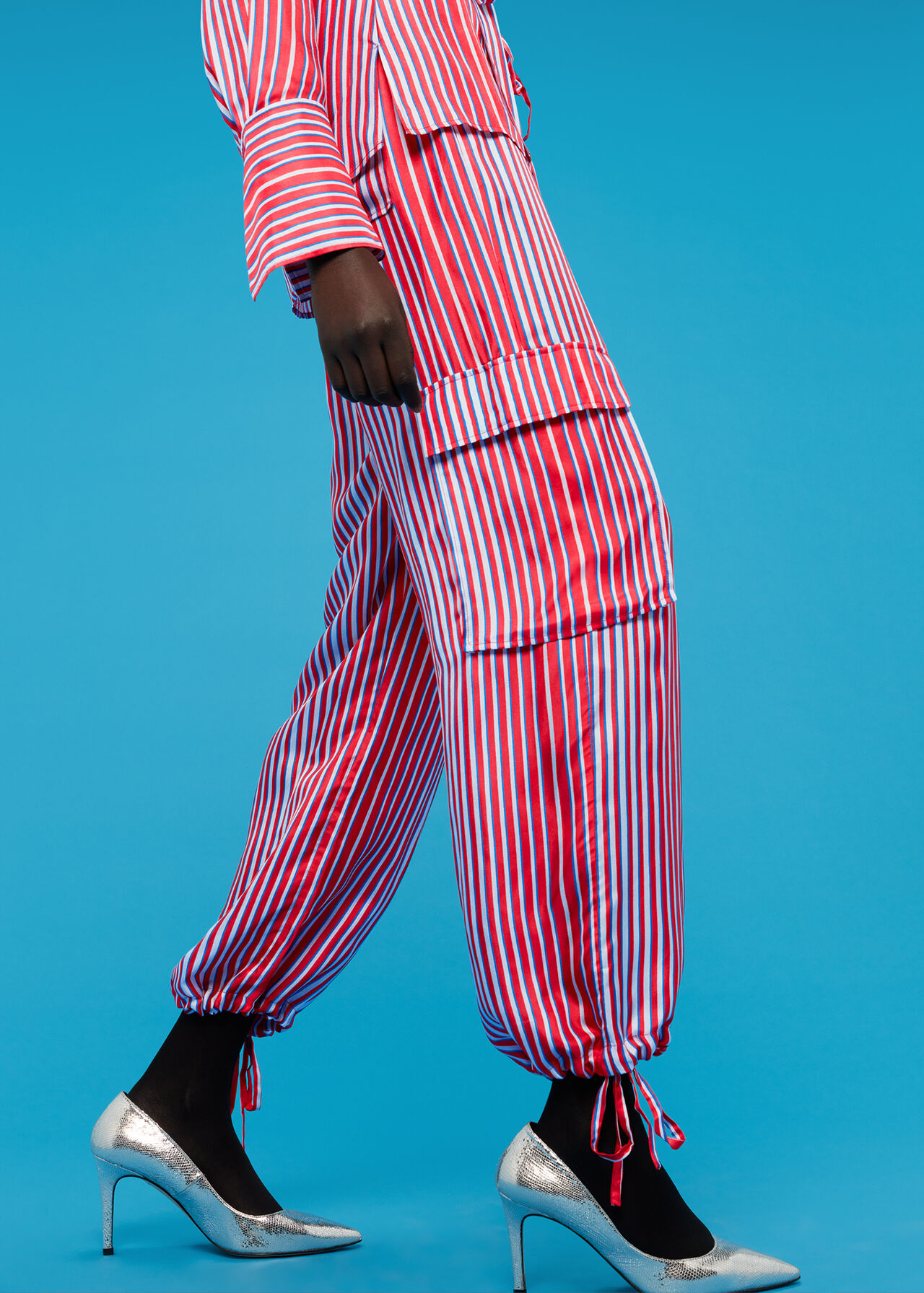 Tangle Stripe Silk Mix Trouser