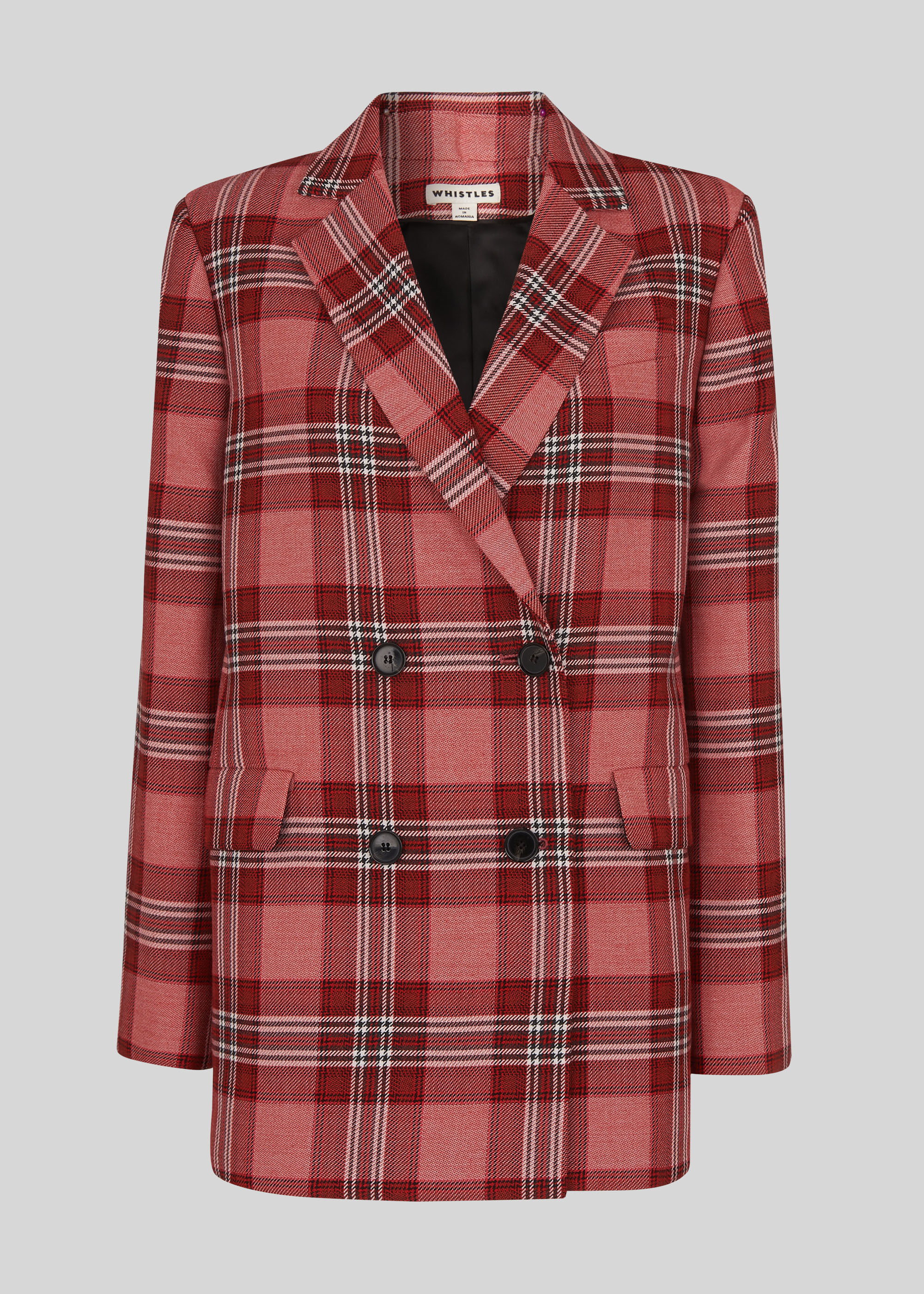 Whistles check cheap double breasted blazer