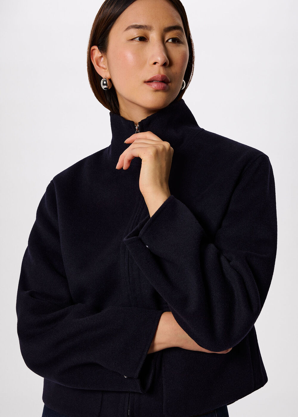 Funnel Neck Double Face Jacket