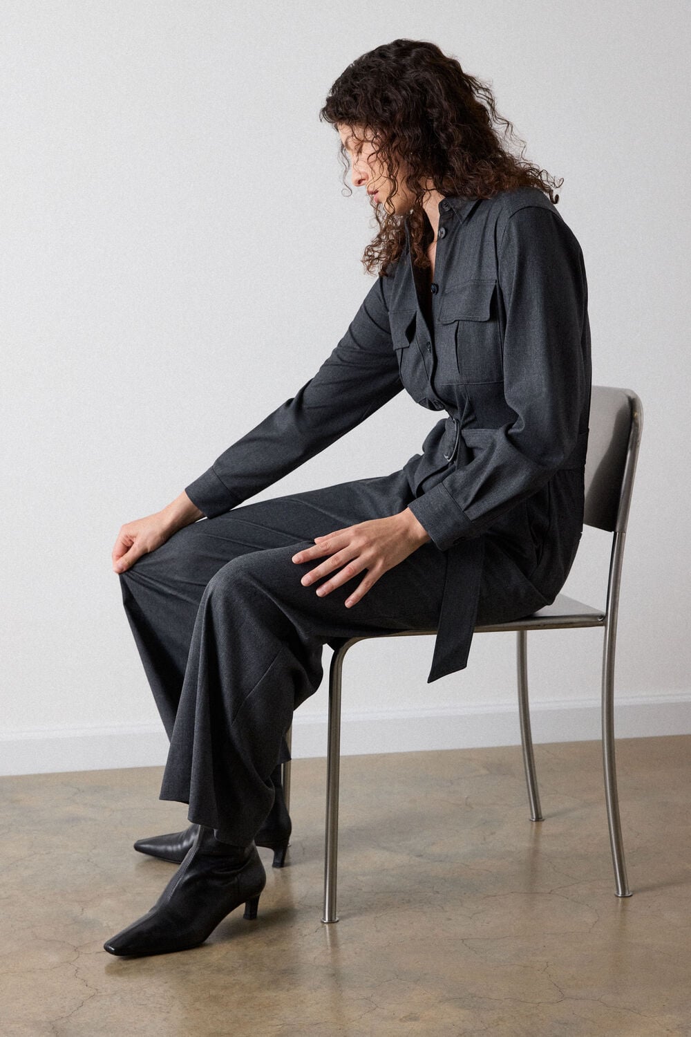 Dark Grey Twill Boiler Suit