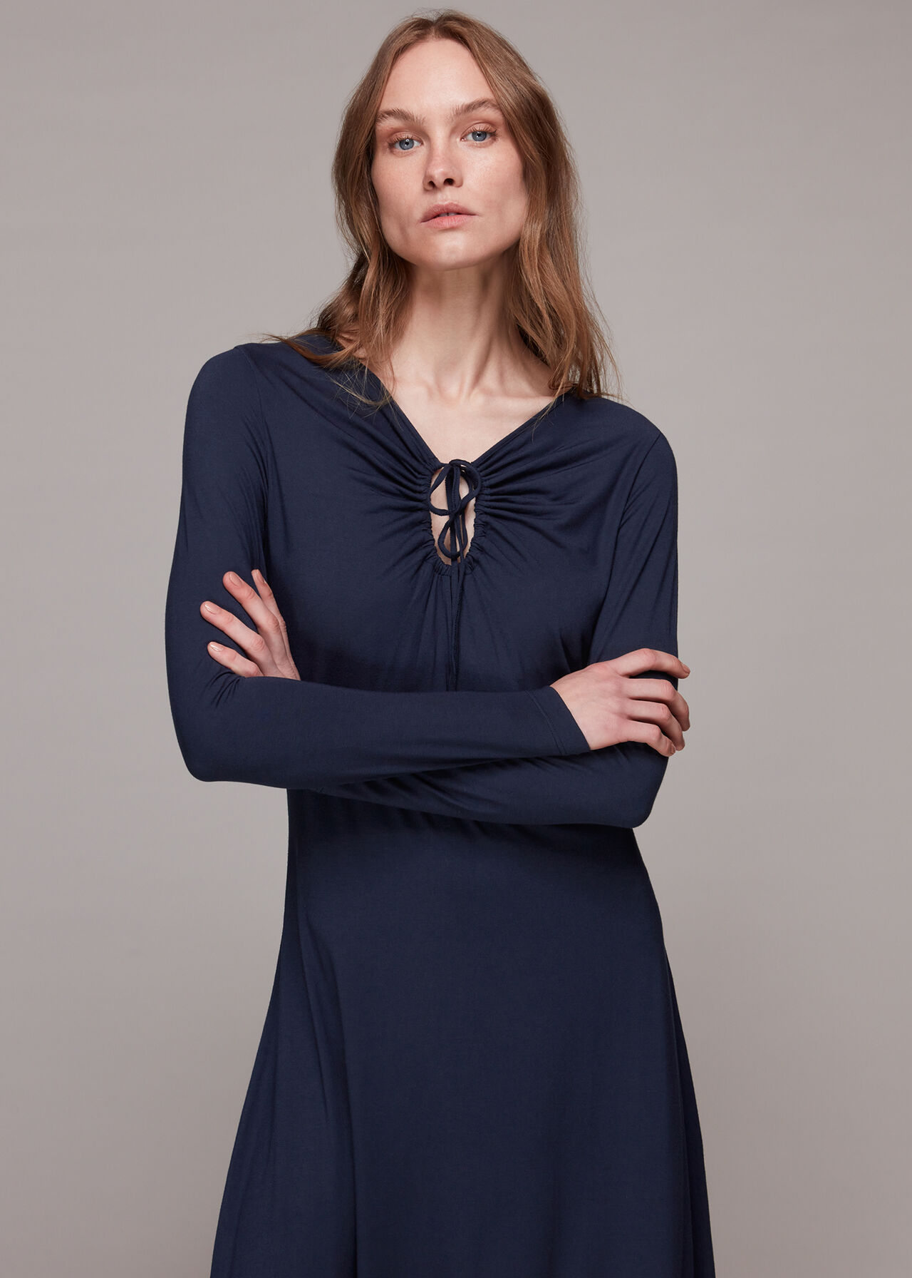 Keyhole Cutout Jersey Dress