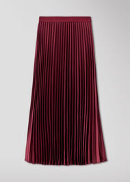 Petite Satin Pleated Midi Skirt