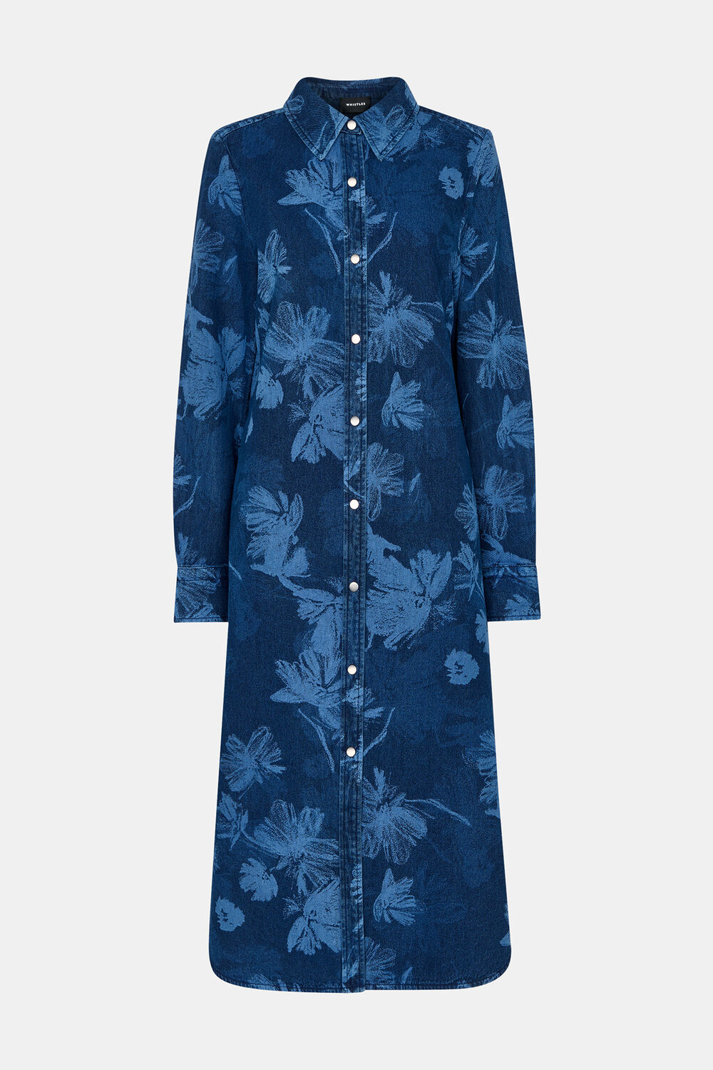 Chalk Print Denim Shirt Dress