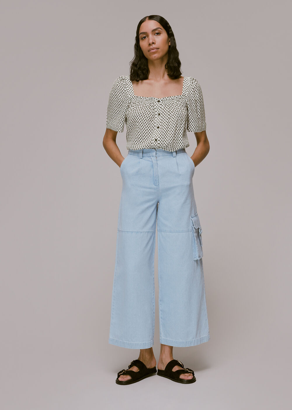 Tia Square Neck Daisy Blouse