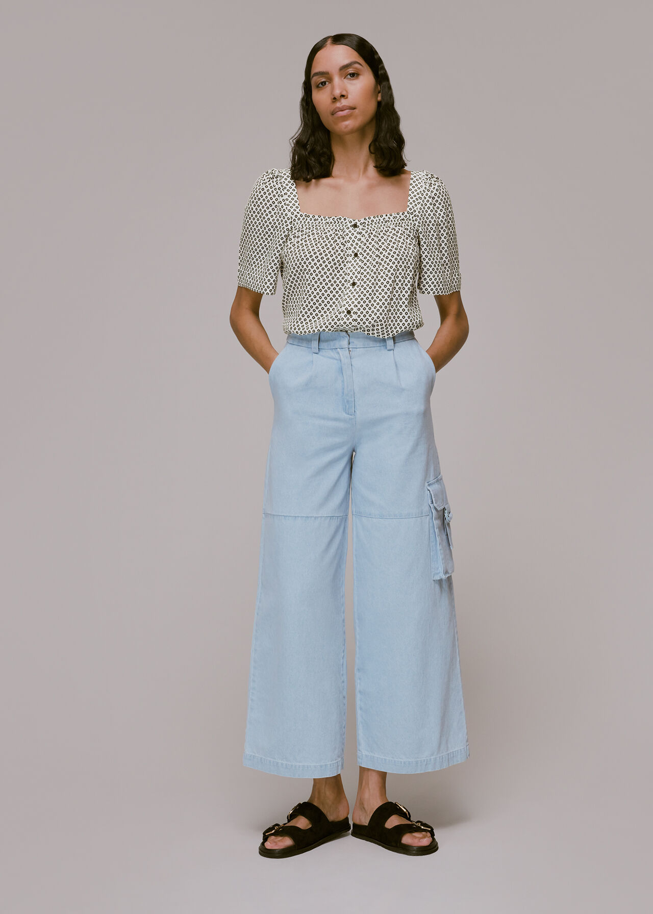 Tia Square Neck Daisy Blouse