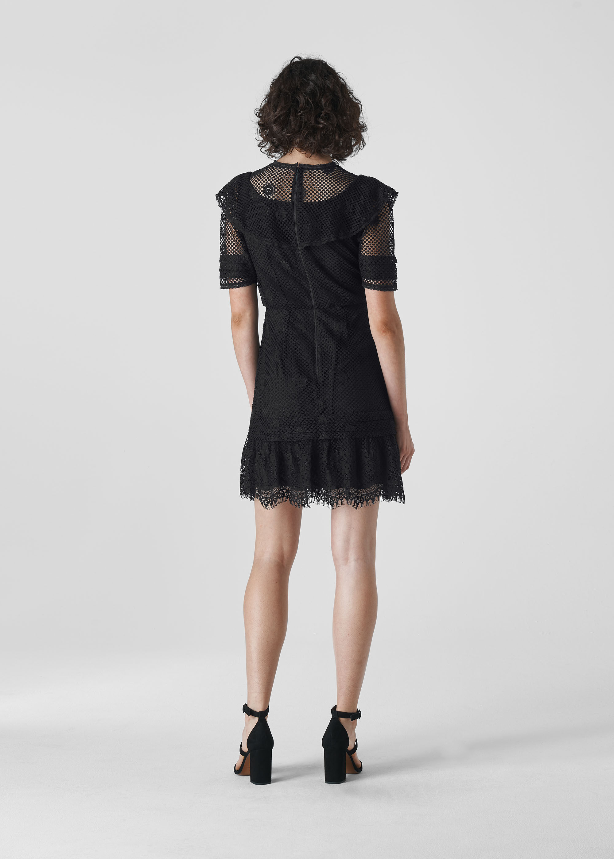 Whistles red online lace dress