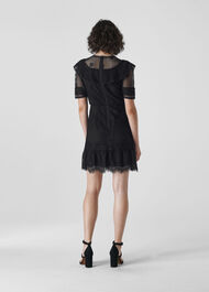 Mariah Lace Ruffle Dress Black