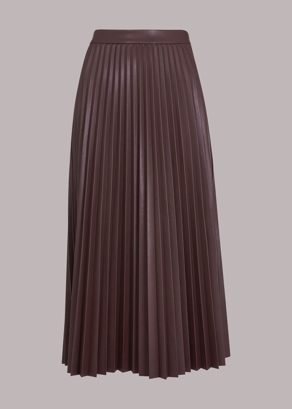 Pleat PU Leather Skirt