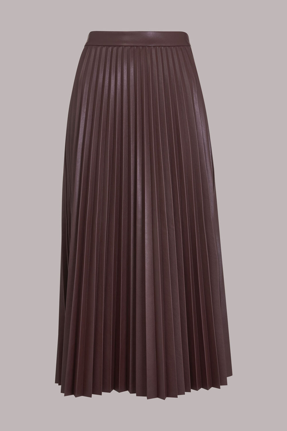 Pleat PU Leather Skirt