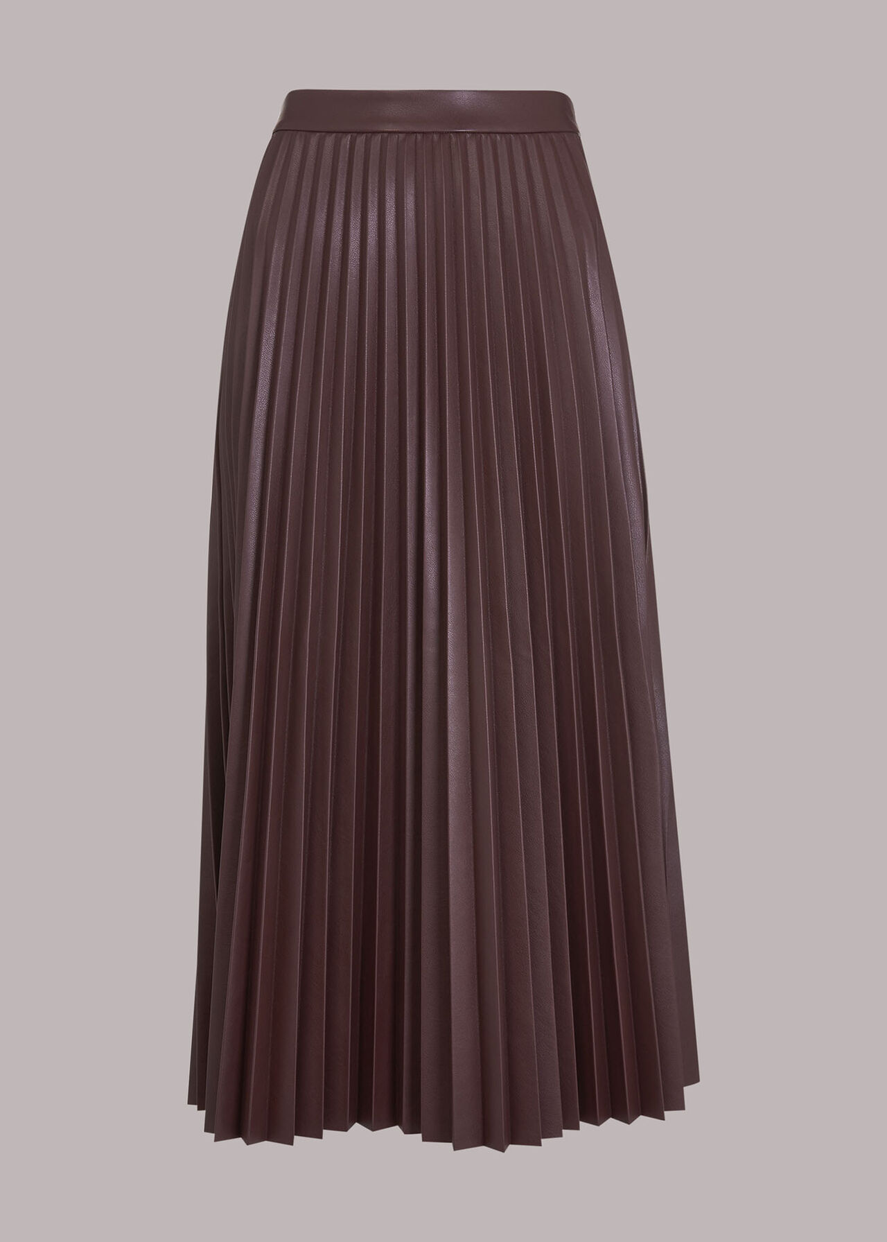 Pleat PU Leather Skirt