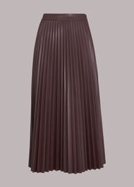 Pleat PU Leather Skirt