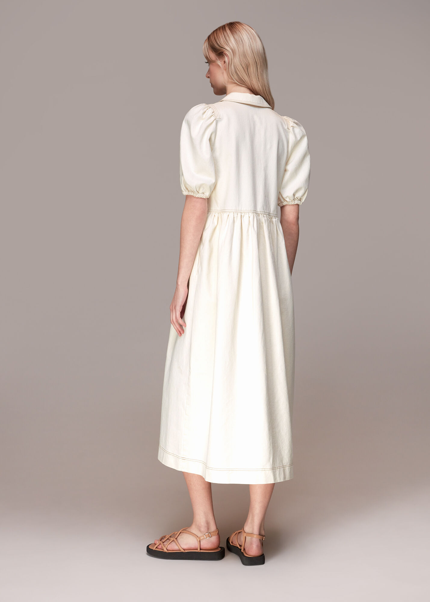 Ivory/Multi Rina Oversized Denim Dress WHISTLES