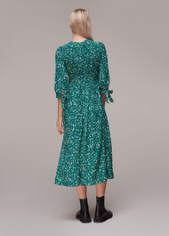 Sahara Cat Shirred Midi Dress