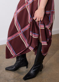 Painted Check Cowl Neck Dress