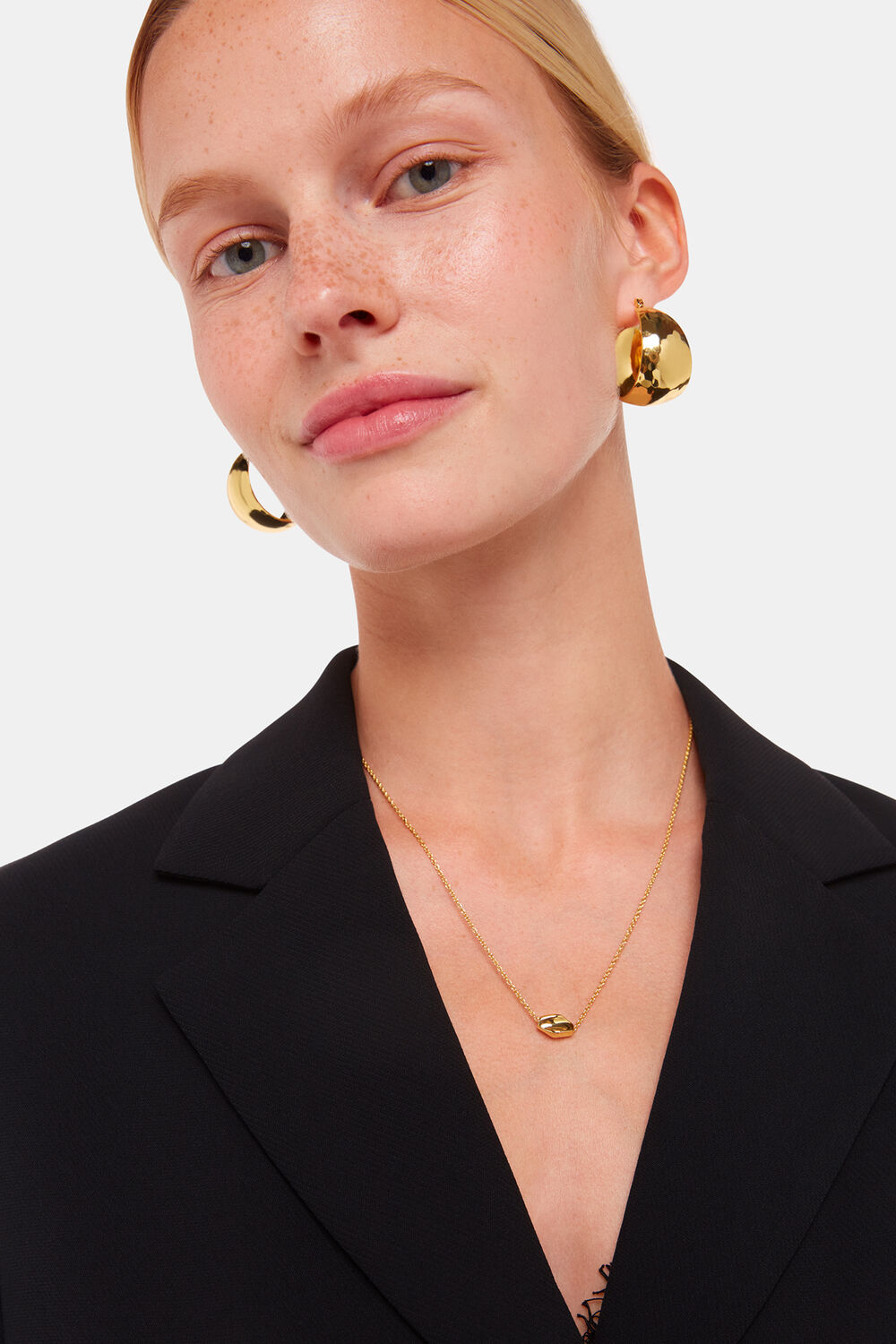 Gold Bead Pendant Necklace