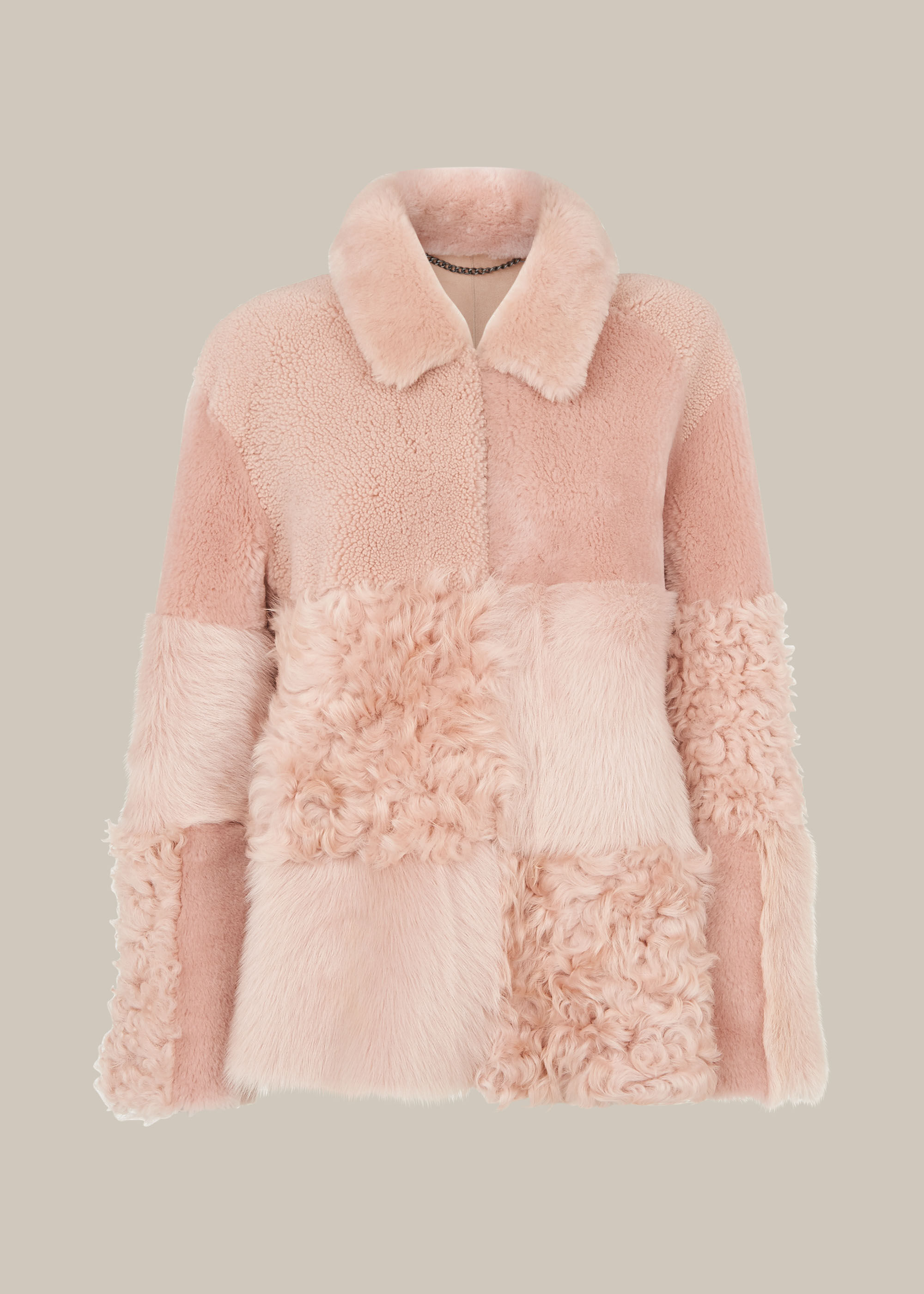 Pale Pink Hema Shearling Coat WHISTLES