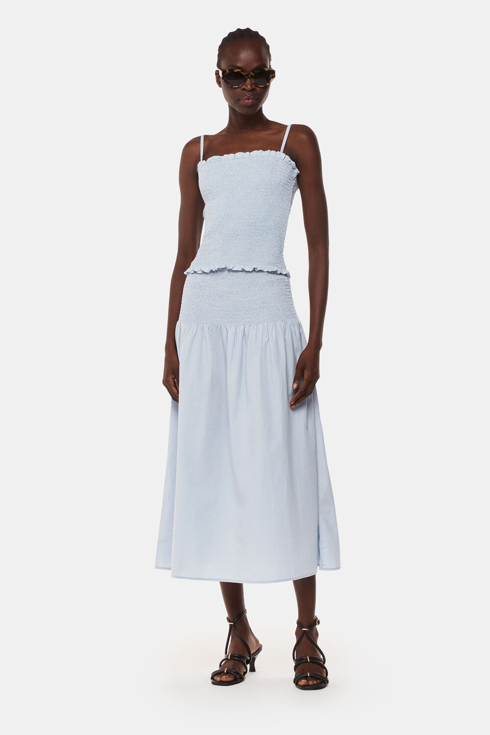 Louisa Smocked Midi Skirt