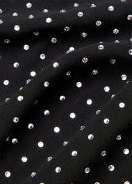 Hot Fix Sheer Sleeve Blouse