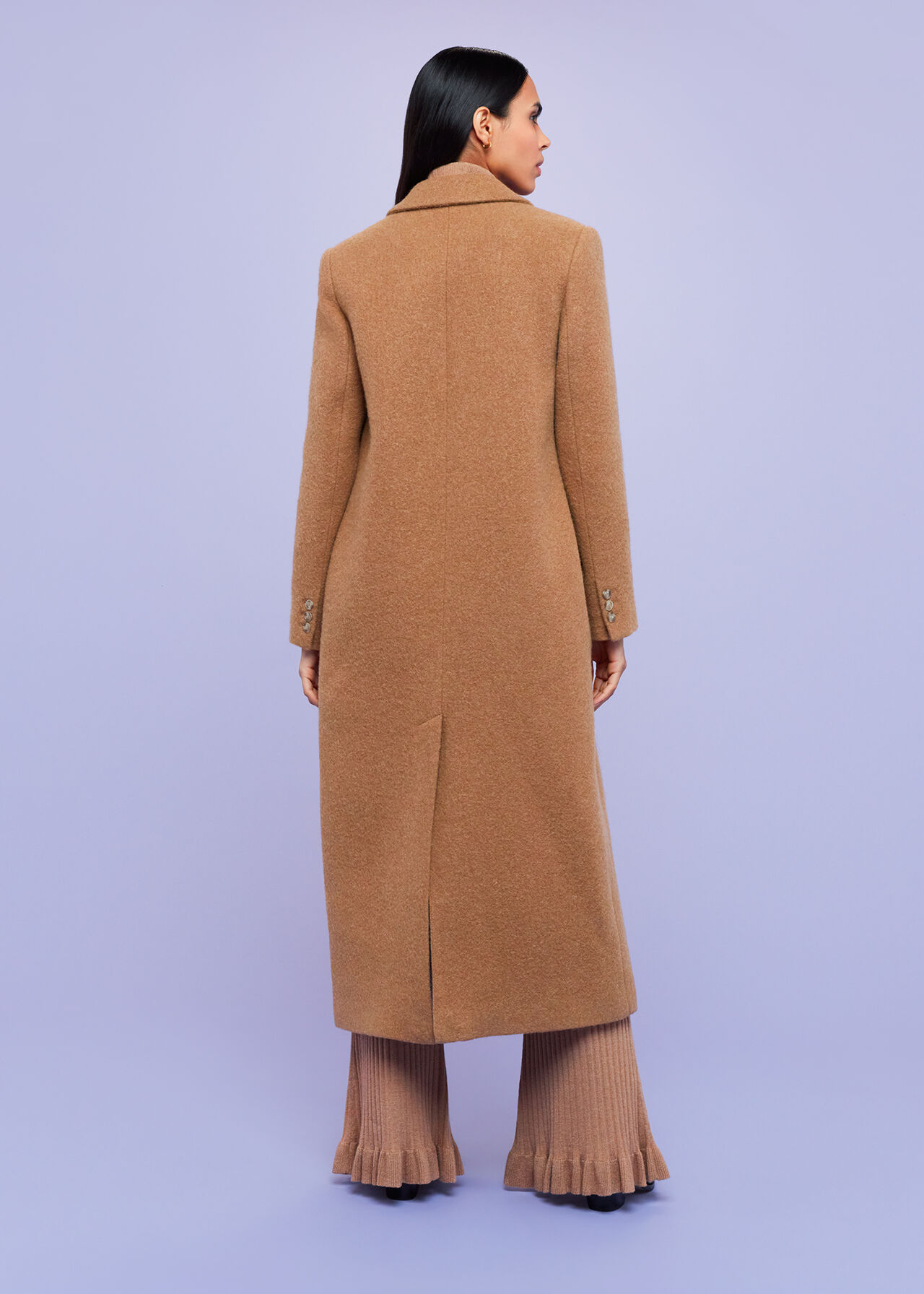 Textured Wool Blend Coat