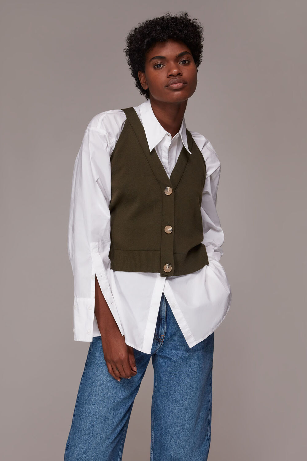 Knitted Button Through Vest
