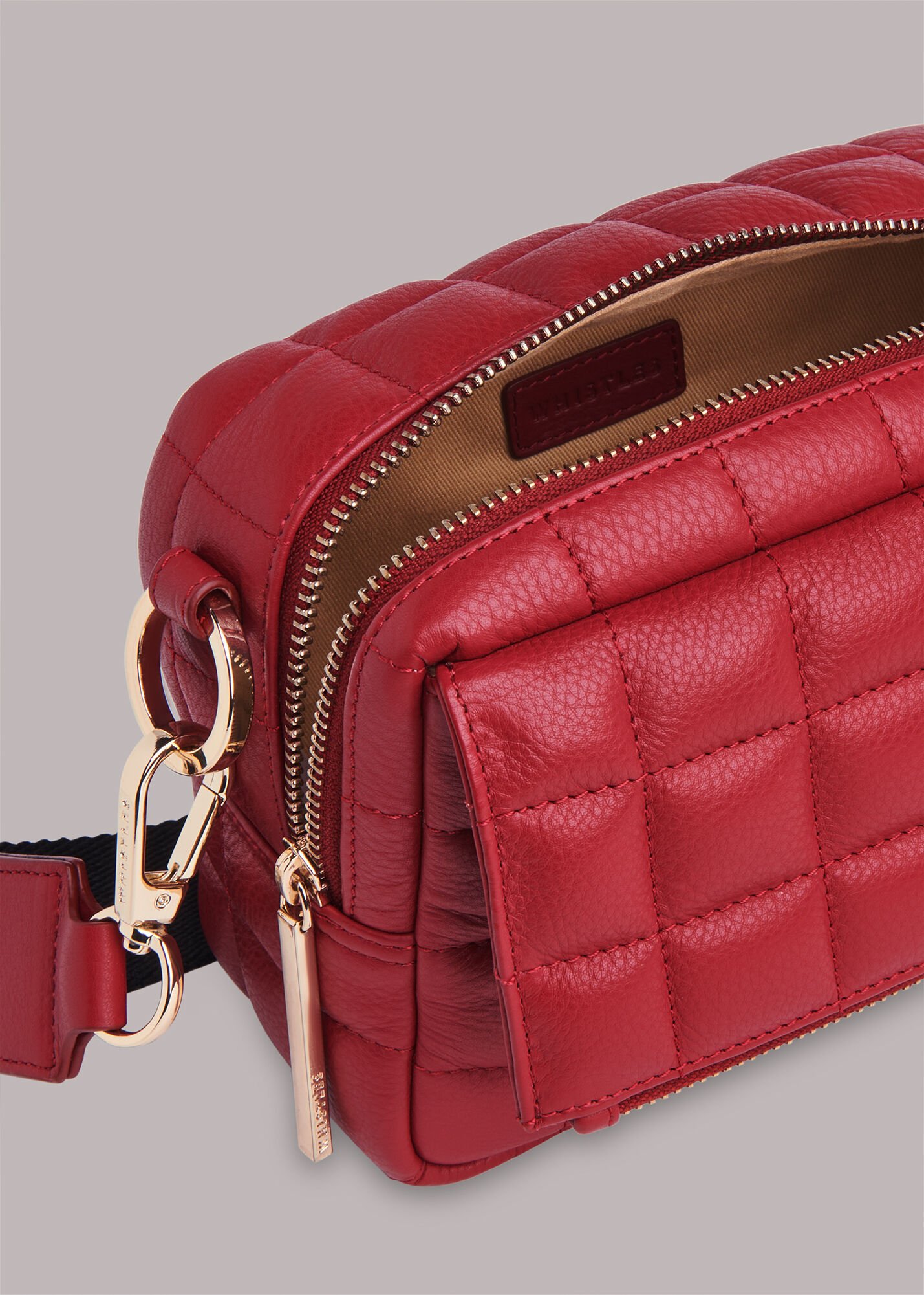 Red quilted crossbody bag hotsell