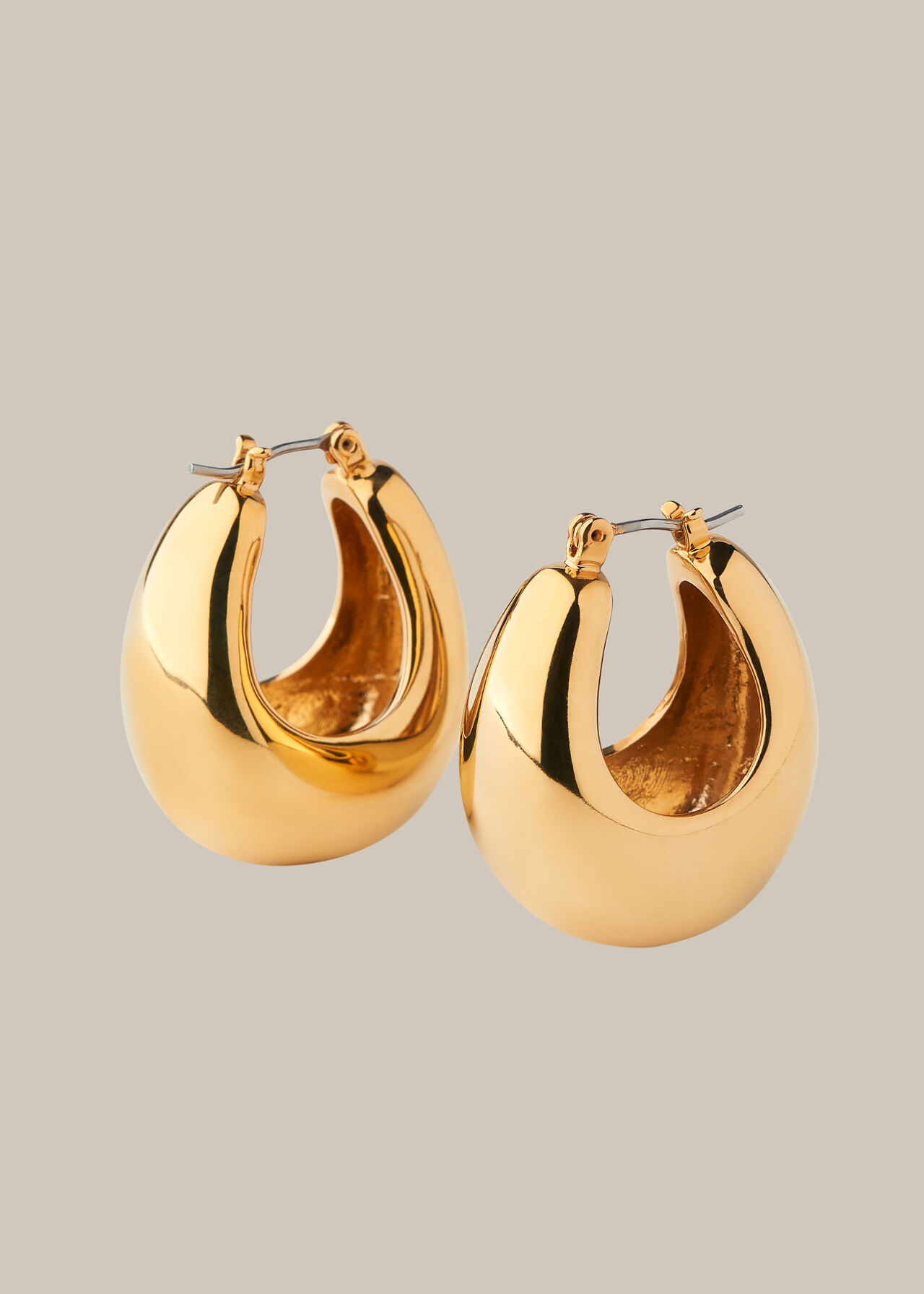 Gold/Multi Curved Hoop Earring WHISTLES Whistles UK