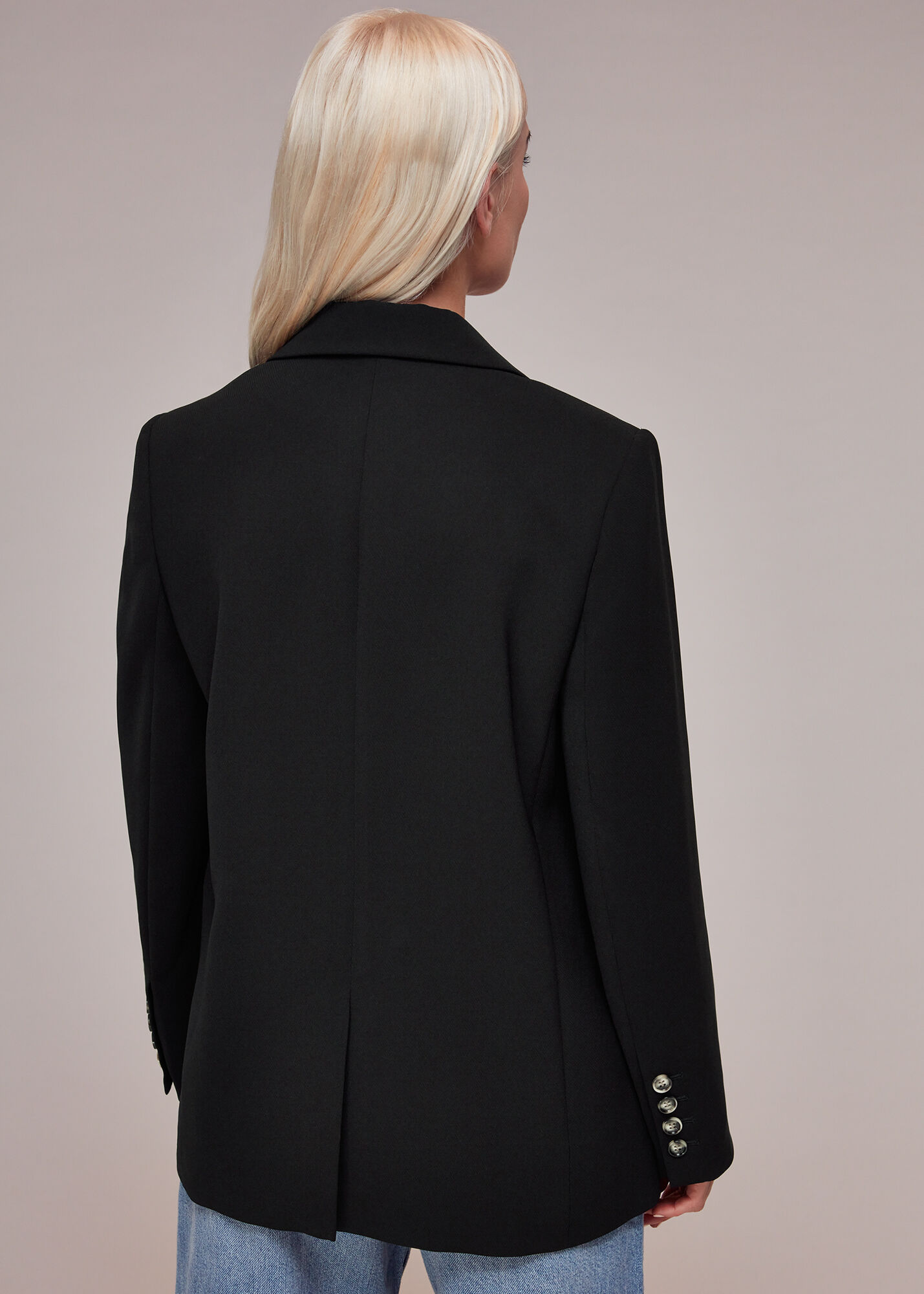 Black Crepe Boyfriend Blazer WHISTLES