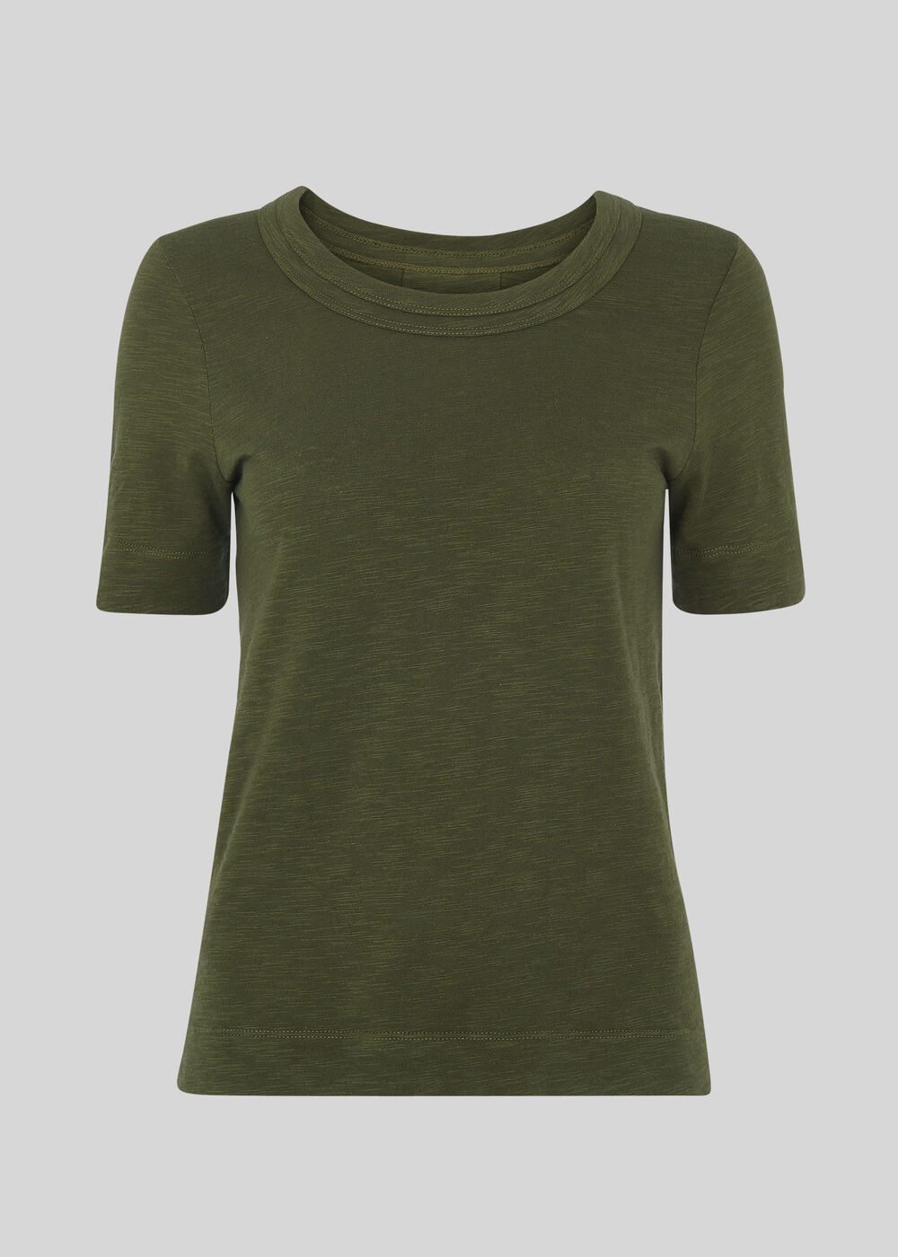 Rosa Double Trim T Shirt Khaki
