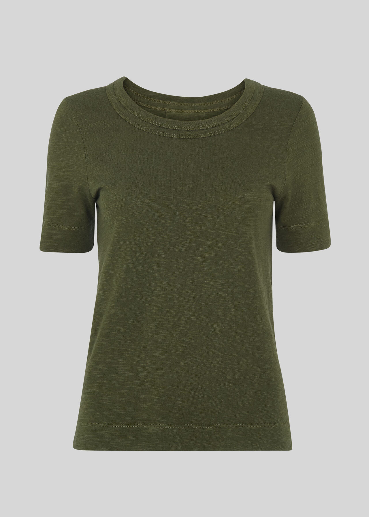 Rosa Double Trim T Shirt Khaki