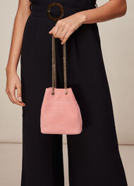 Ivy Chain Drawstring Bag Pink