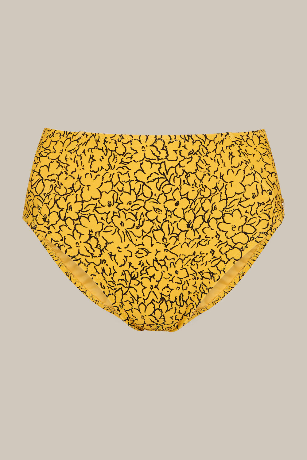 Floral Print Bikini Bottom Yellow