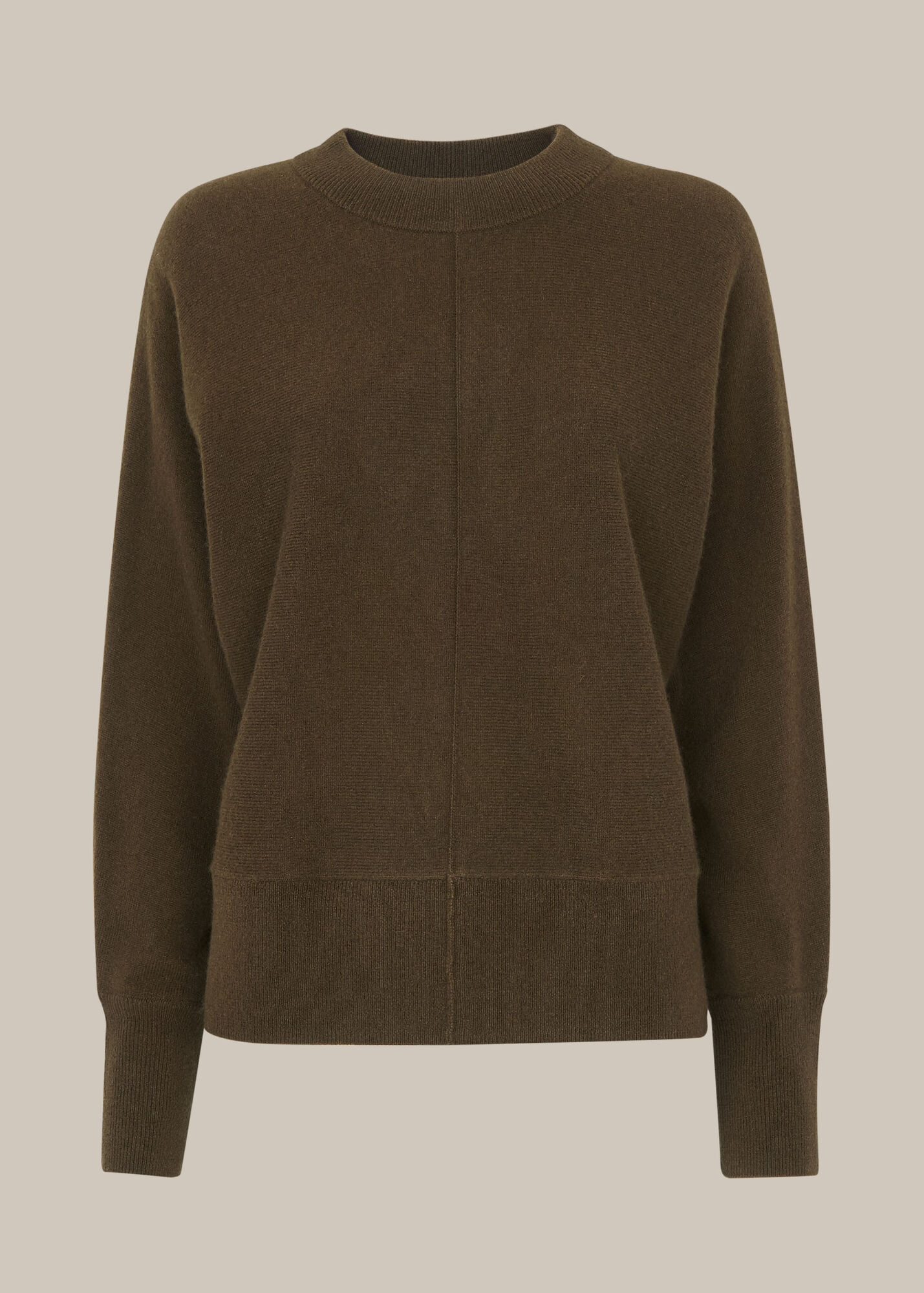 Khaki Cashmere Dolman Knit WHISTLES Whistles UK