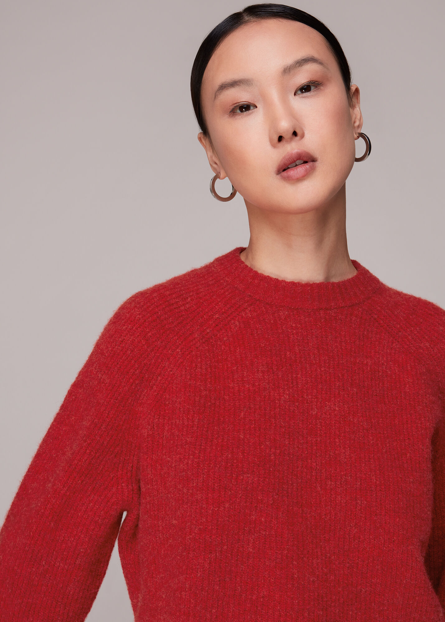 Red Frankie Ribbed Jumper WHISTLES