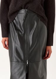 Zip Front Leather Pencil Skirt