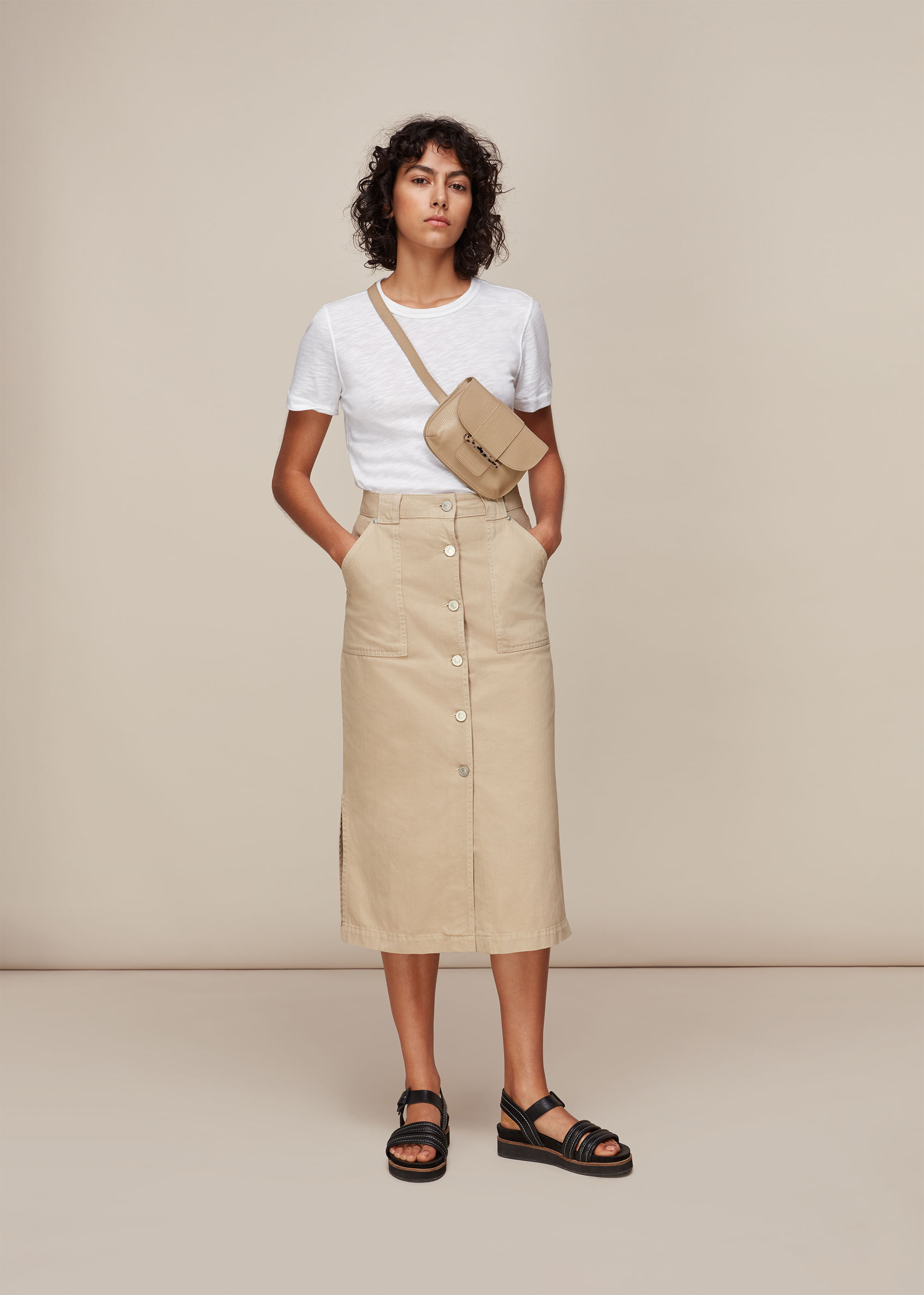 Beige 2025 jean skirt